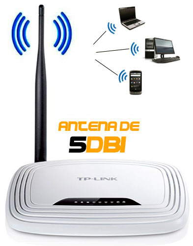PCSHOP Informática Roteador WI-FI TP-LINK 150Mbps Antena 5Dbi Fixa N TL-WR740N 
