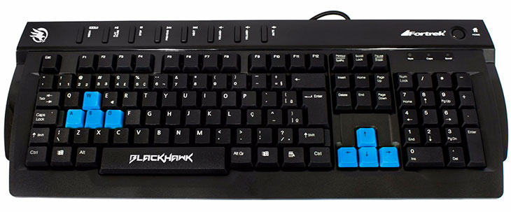 PCSHOP Informática Teclado Gamer Fortrek Multimídia USB BLACK HAWK GK-702 