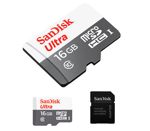 PCSHOP Informática Cartão de Memória 16Gb Micro SD SanDisk Ultra CL 10 + Adapt 
