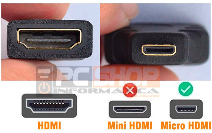 PCSHOP Informática Adaptador Micro HDMI Macho para HDMI Fêmea 