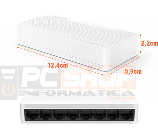 PCSHOP Informática Switch 8 Portas Hub de Mesa 10/100 Tenda S108 