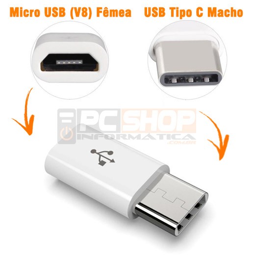 PCSHOP Informática Adaptador USB Tipo C para Micro USB OTG 