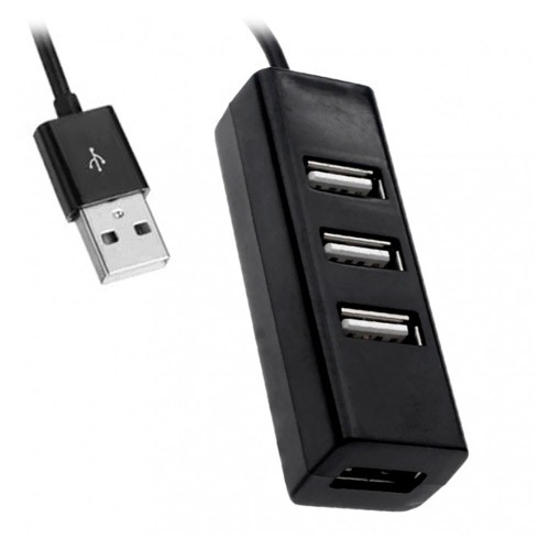 PCSHOP Informática Hub USB 4 Portas 2.0 Portátil Slim 480Mbps Exbom Preto 