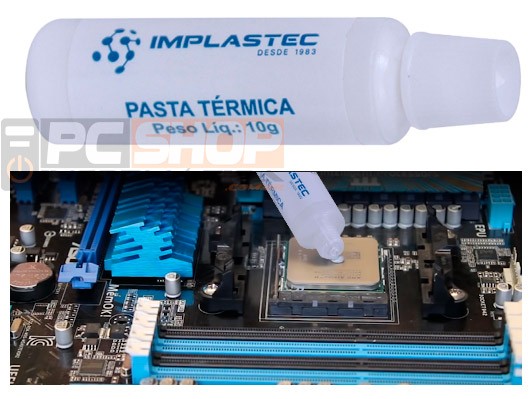PCSHOP Informática Pasta Térmica Silicone Bisnaga 10G Implastec 