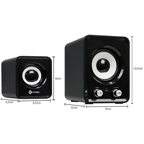 PCSHOP Informática Caixa De Som 2.1 Standard Way 11W Subwoofer + 2 Caixas Satélite Vinik CXST11W  