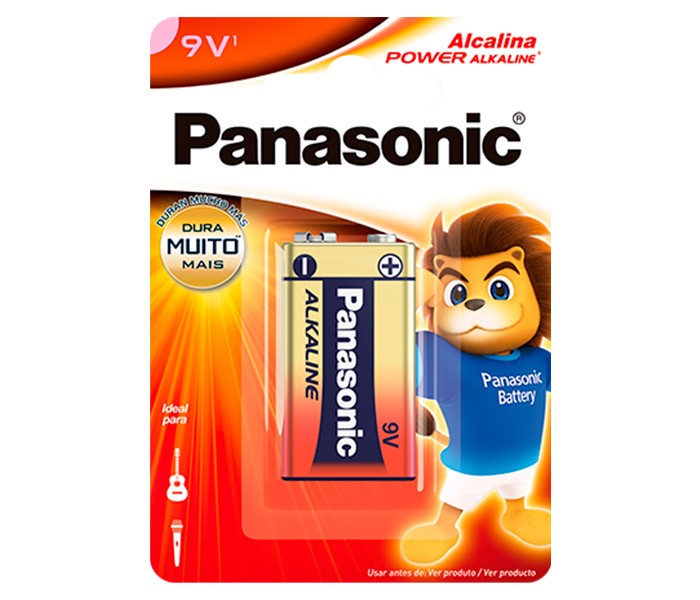 PCSHOP Informática Bateria 9V Alcalina Panasonic Cartela com 1un  